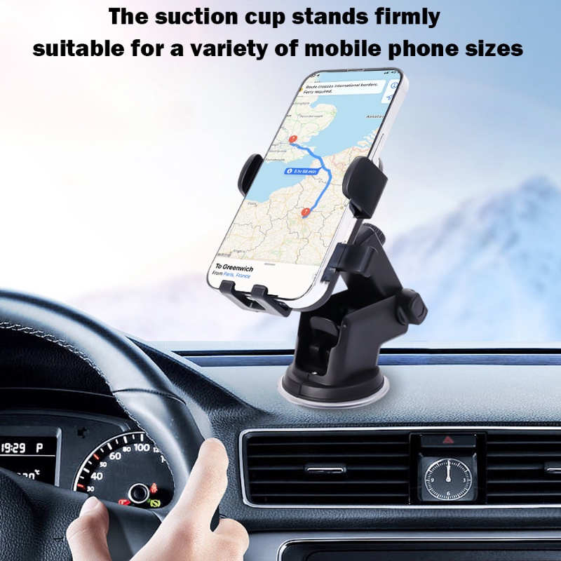 2in1 Dual Purpose Car Mobile Phone Holder 360derajat Rotatable Dashboard Suction Cup Mount Outlet Udara Klip Bracket Auto Retractable GPS Support