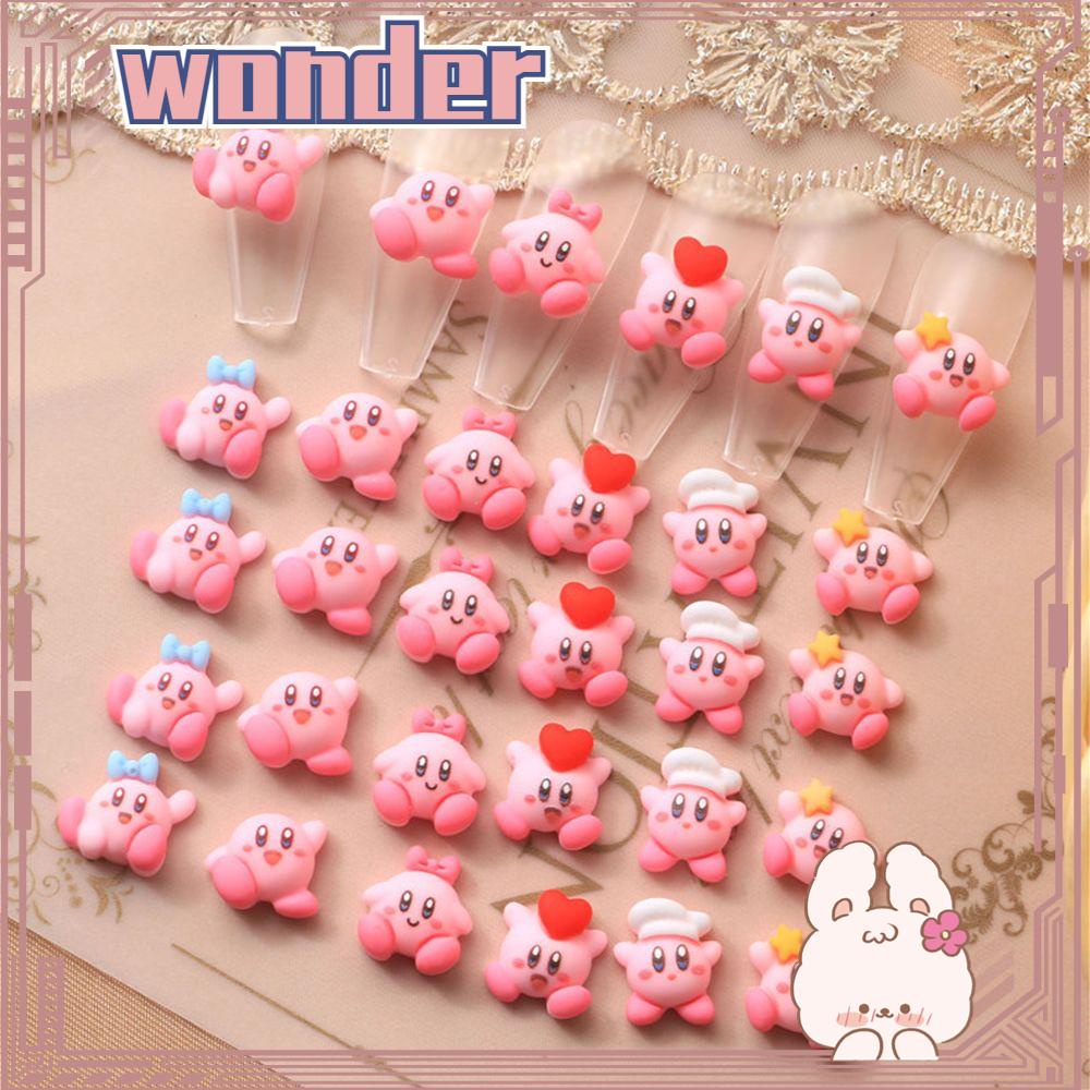 Wonder 10pcs Dekorasi Nail Art Tekan Pada Tips Kuku Nail Rhinestones Pink