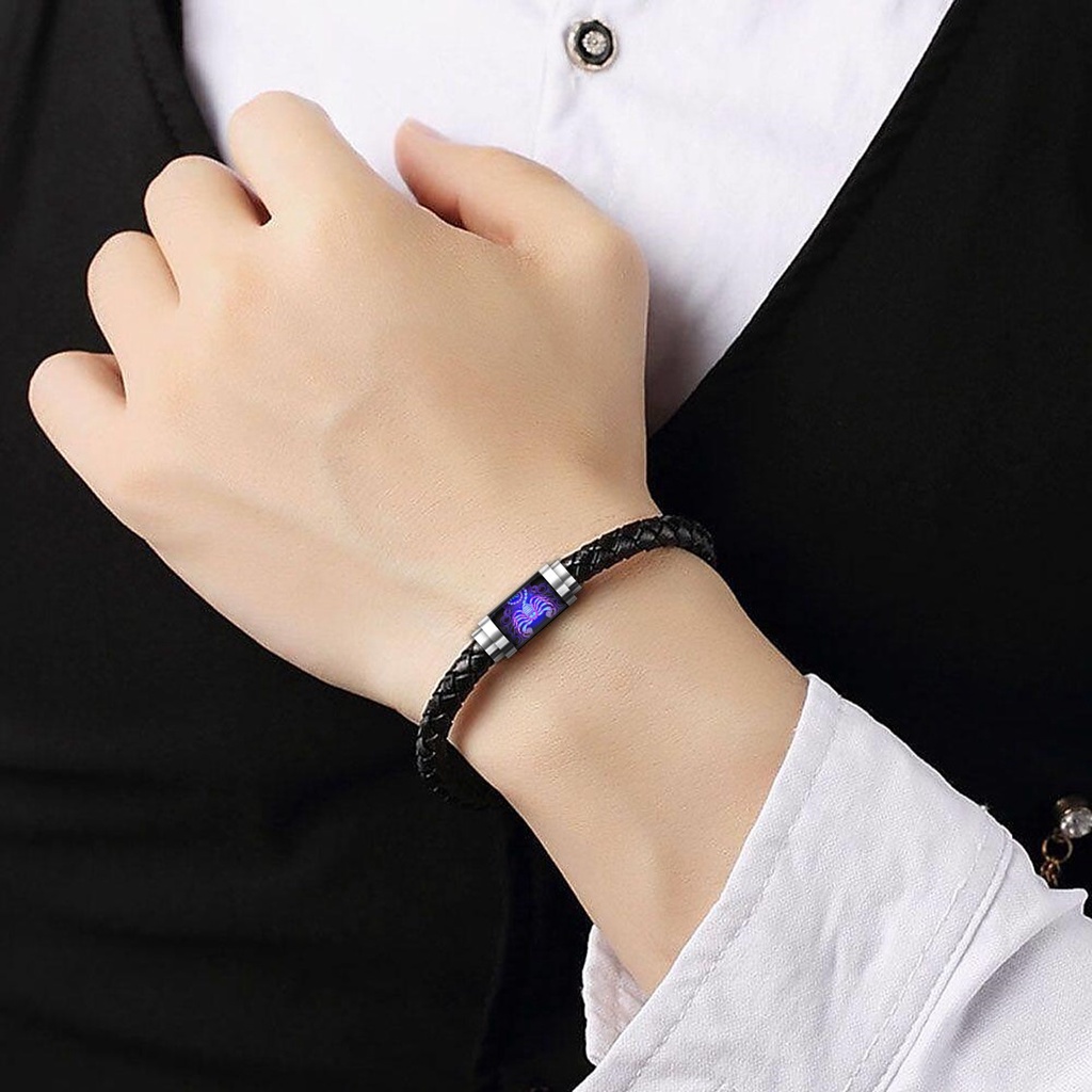 GELANG ZODIAK GALAXY KEREN PRIA WANITA KULIT KEPANG TABUNG KACA KAIT MAGNET STAINLESS STEEL AQUARIUS CAPRICORN CANCER LEO SAGITTARIUS GEMINI VIRGO PISCES LIBRA TAURUS ARIES SCORPIO