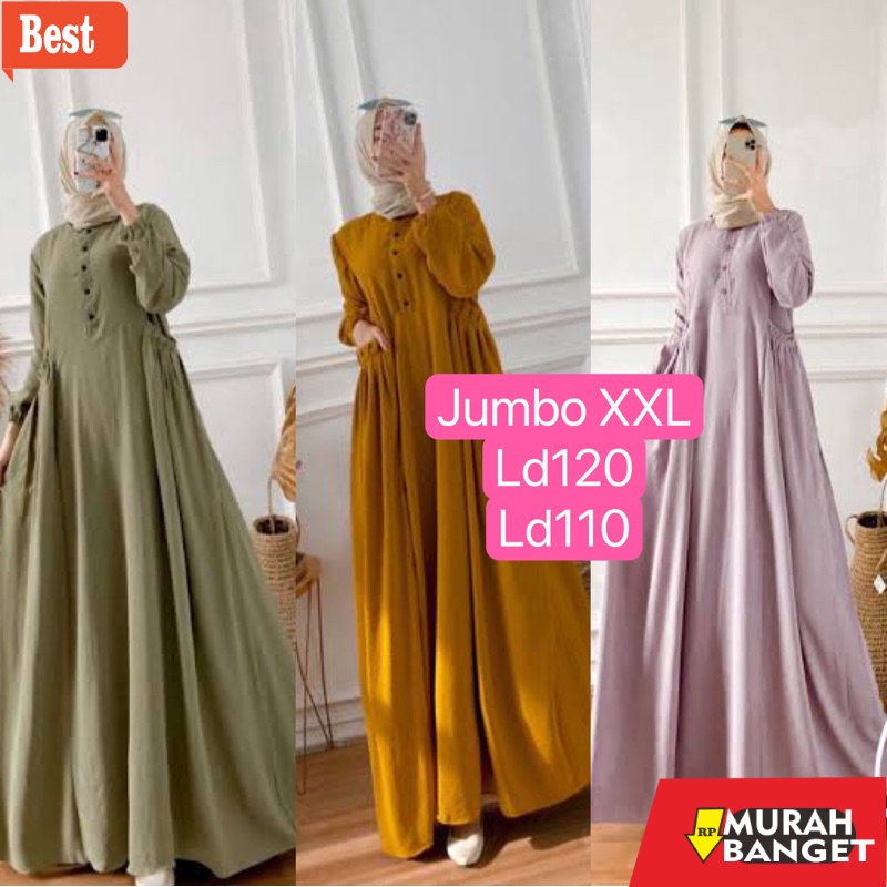 GAMIS SIZE BESAR TERBARU- CIKA NABTIK GAMIS JUMBO / GAMIS cika jumbo ld120/ gamis CIKA / Dress Cika 