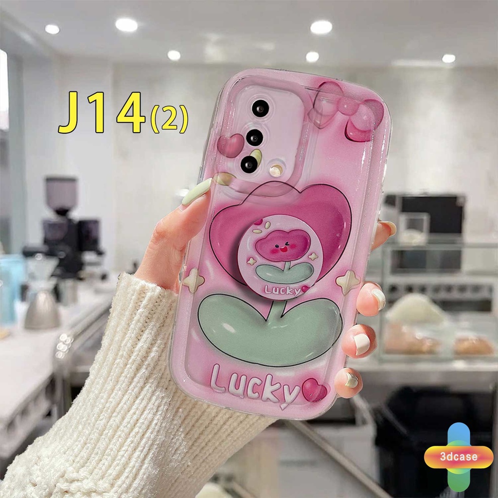 Casing OPPO A17 A17K A16 A95 A57 A16S A77 A57S A57E A55 A7 A15 A54 A5S A3S A76 A96 A5 A9 A31 A53 A33 2020 A77S A12 A12S A1K A16E A16K A54S Reno 7 7Z 8Z 5 4 6 8 5F 5K 4F 4 5 06 Lite A74 A15S A52 Ins Pink Tulip Camera Lens Protection Soap Case With Stand