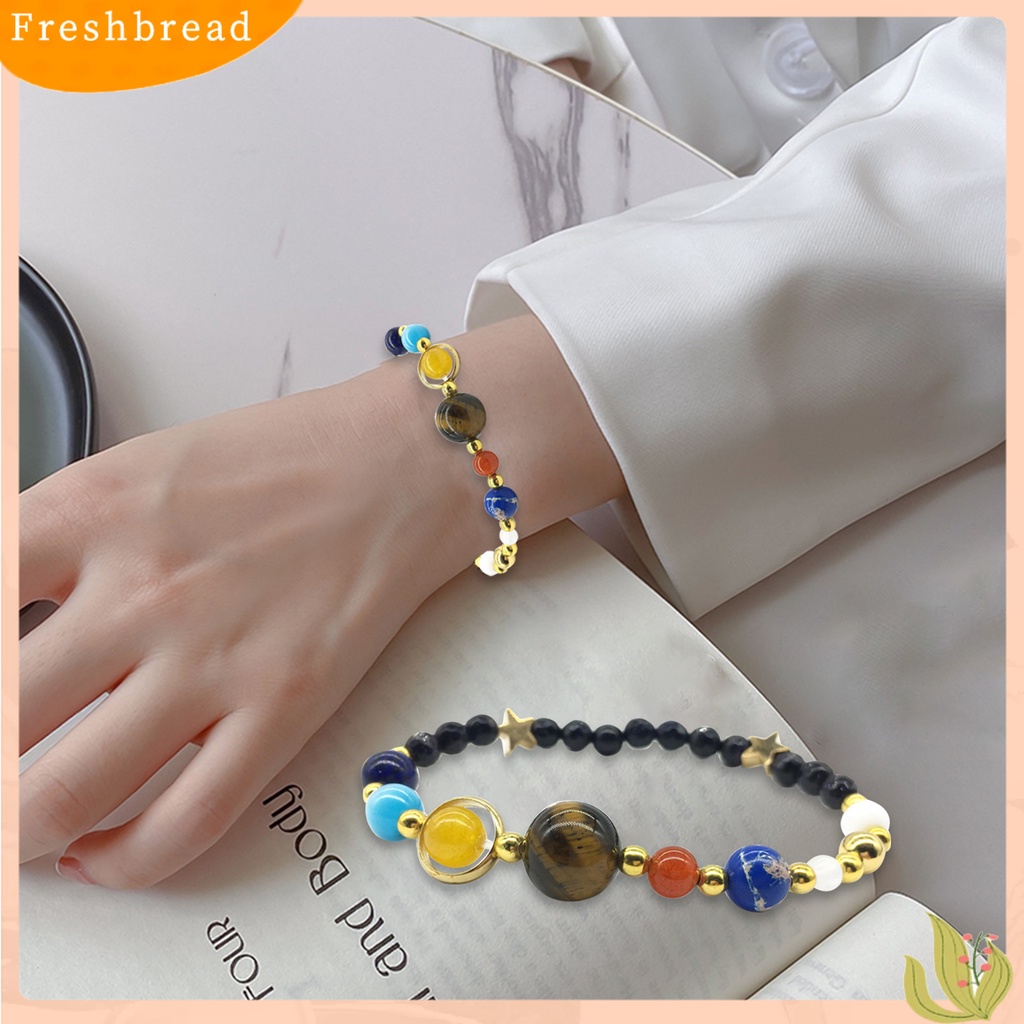 &lt; Freshbread &gt; Gelang Unisex Planet Manik-Manik Perhiasan Bintang Berujung Lima Gelang Batu Buatan Untuk Pacaran