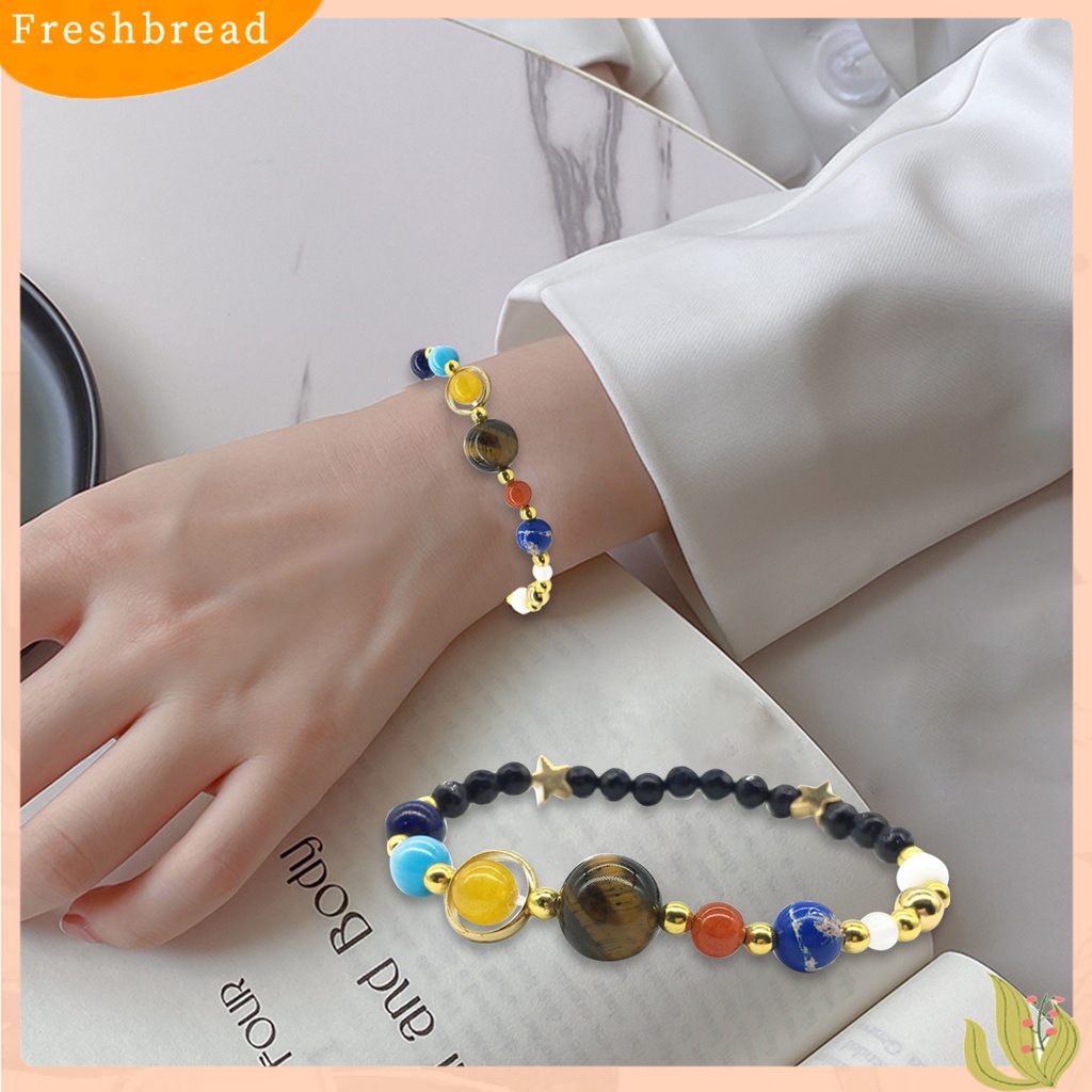 &lt; Freshbread &gt; Gelang Unisex Planet Manik-Manik Perhiasan Bintang Berujung Lima Gelang Batu Buatan Untuk Pacaran