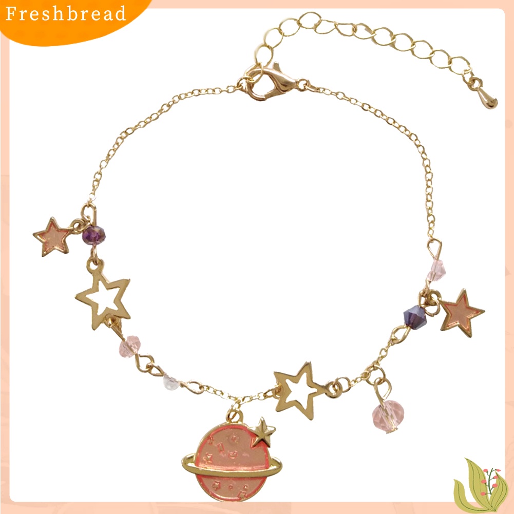 &lt; Freshbread &gt; Wanita Bintang Planet Menjuntai Faux Quartz Gelang Bangle Pesta Pernikahan Perhiasan Hadiah