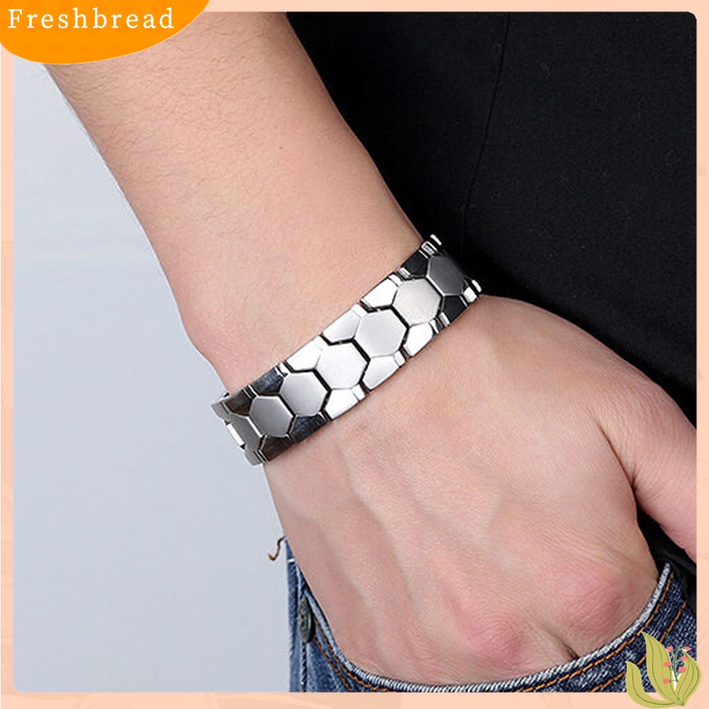 < Freshbread > Pria Gelang ic Alloy Tahan Lama Dilepas Gelang Terapi Perhiasan Harian