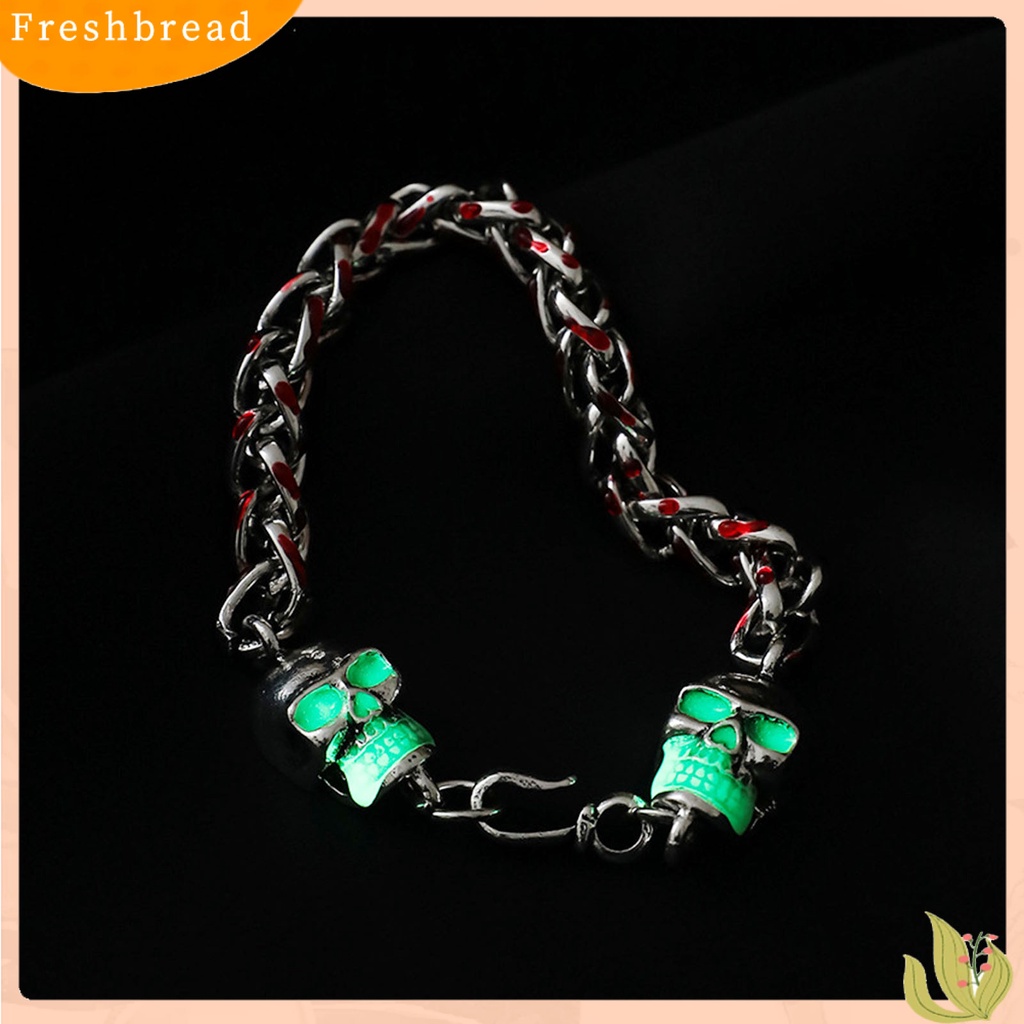 &lt; Freshbread &gt; Couple Gelang Rantai Merah Bercahaya Perhiasan Tetes Minyak Tebal Gelang Fashion Jewelry