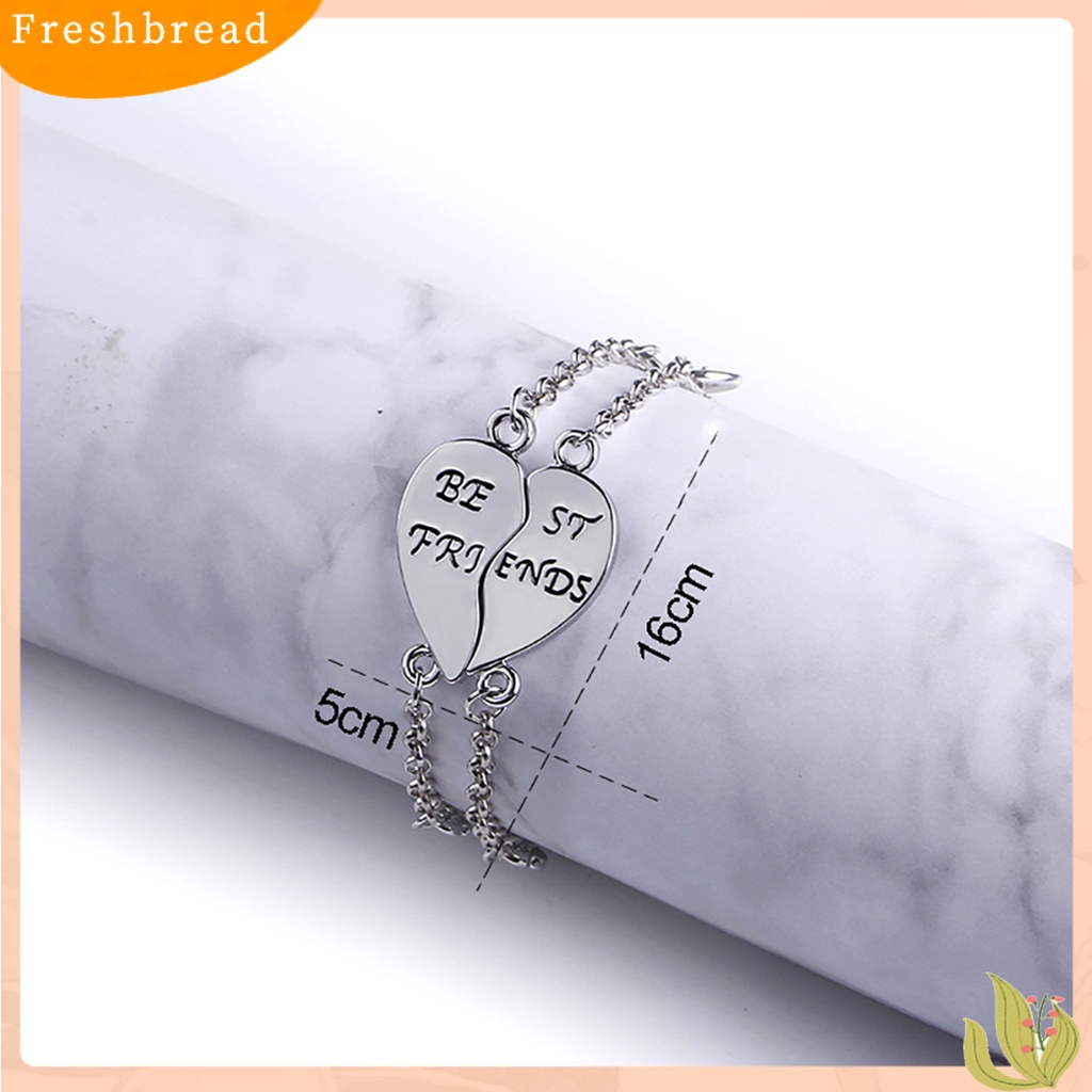 &lt; Freshbread &gt; 2Pcs Sahabat Hati Pola Bersama Gelang Bangle Persahabatan Perhiasan Hadiah