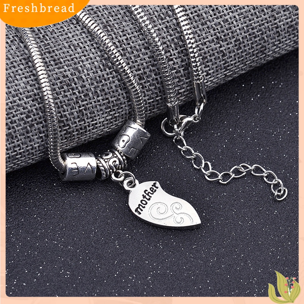 &lt; Freshbread &gt; 2pcs/Set Gelang Putri Ibu Bentuk Hati Bahan Alloy Tahan Lama Set Gelang Stainless Untuk Hadiah