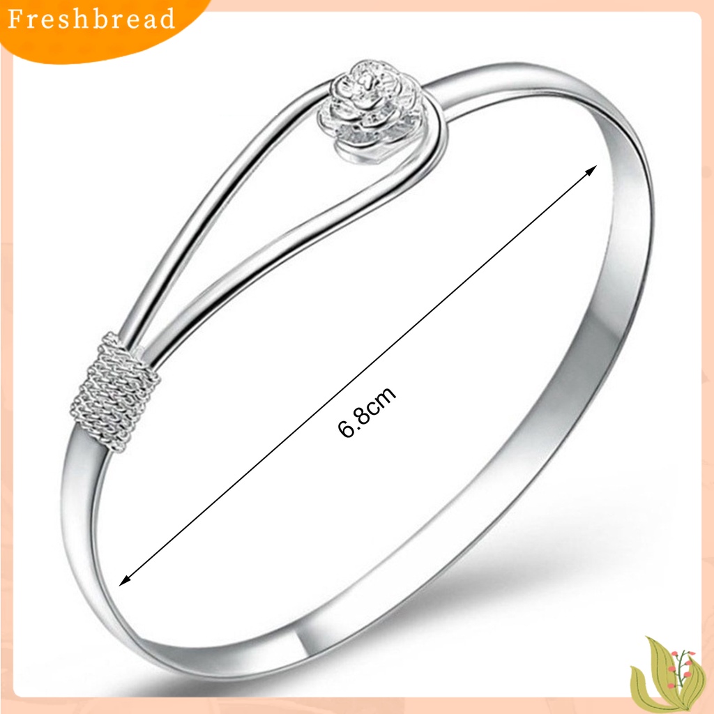 &lt; Freshbread &gt; Gelang Alloy Desain Bukaan Gesper Bunga Electroplating Kilau Terang Tidak Luntur Menghias Perhiasan Hadiah Cahaya Mewah Temperamen Wanita Bangle Untuk Perjamuan