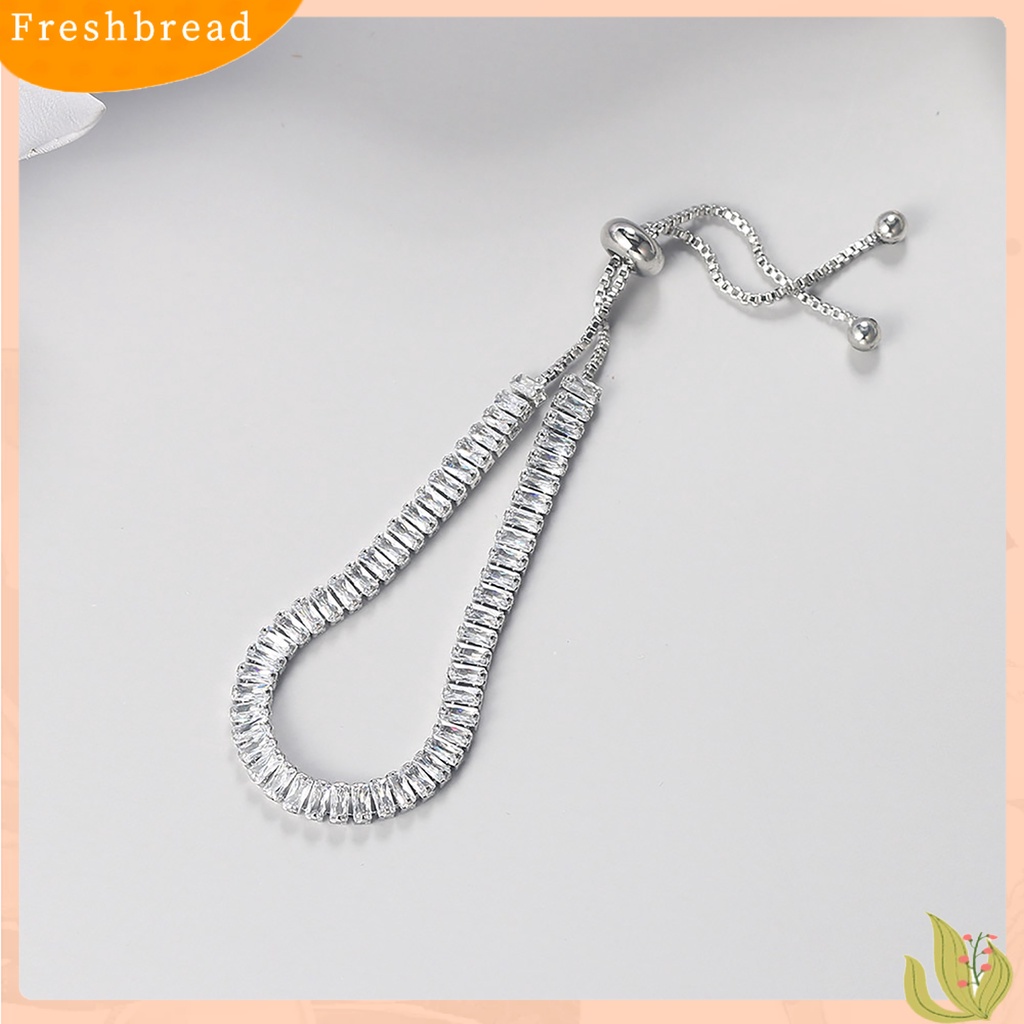 &lt; Freshbread &gt; Gelang Berlian Imitasi Hias Rantai Tangan Adjustable Aksesori Perhiasan Fashion Untuk Pesta