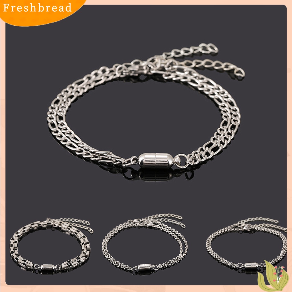 &lt; Freshbread &gt; 1pasang Gelang Pecinta Anti Karat Attract Stainless Steel Set Hadiah Anniversary Untuk Pasangan