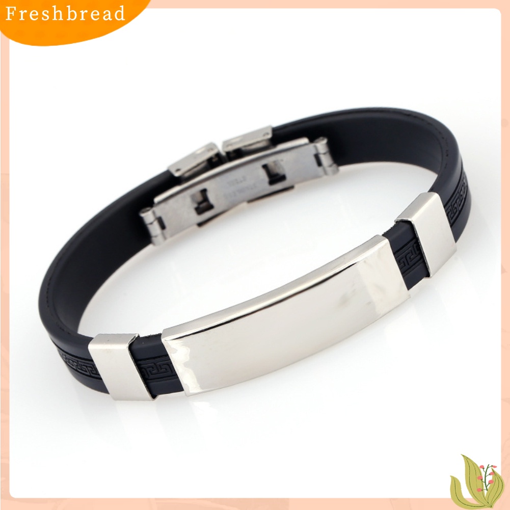 &lt; Freshbread &gt; Fashion Silikon Gelang Gelang Pria Adjustable Bangle Perhiasan Hadiah Ulang Tahun