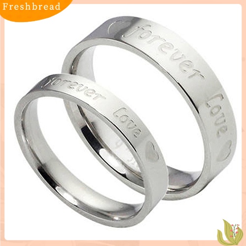 &lt; Freshbread &gt; Perhiasan Fashion Unisex Selamanya Cinta Cetak Buku Jari Pasangan Cincin Pecinta Hadiah
