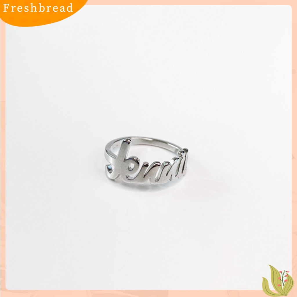 &lt; Freshbread &gt; Cincin Hitam-Pink Huruf Member Desain Idola Peripherals Alloy Cincin Jari Hias Untuk Unisex