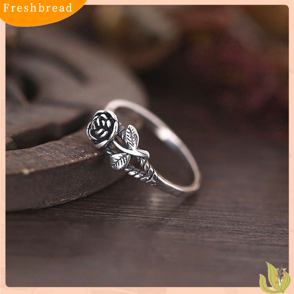 &lt; Freshbread &gt; Wanita Vintage Rose Finger Ring Fashion Alloy Circlet Hadiah Perhiasan Punk Sederhana