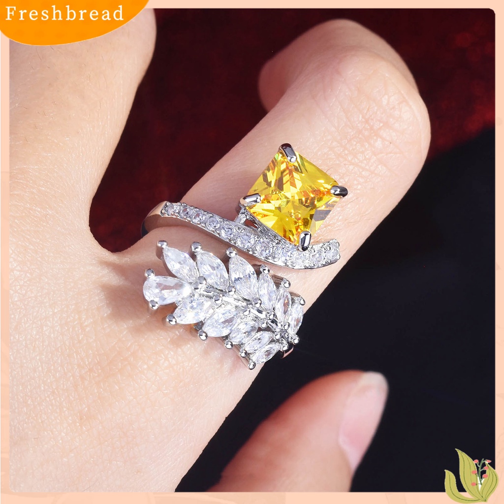 &lt; Freshbread &gt; Wanita Cincin Bentuk Daun Pembukaan Yang Dapat Disesuaikan Perhiasan Fashion Penampilan Indah Jari Cincin Untuk Pernikahan