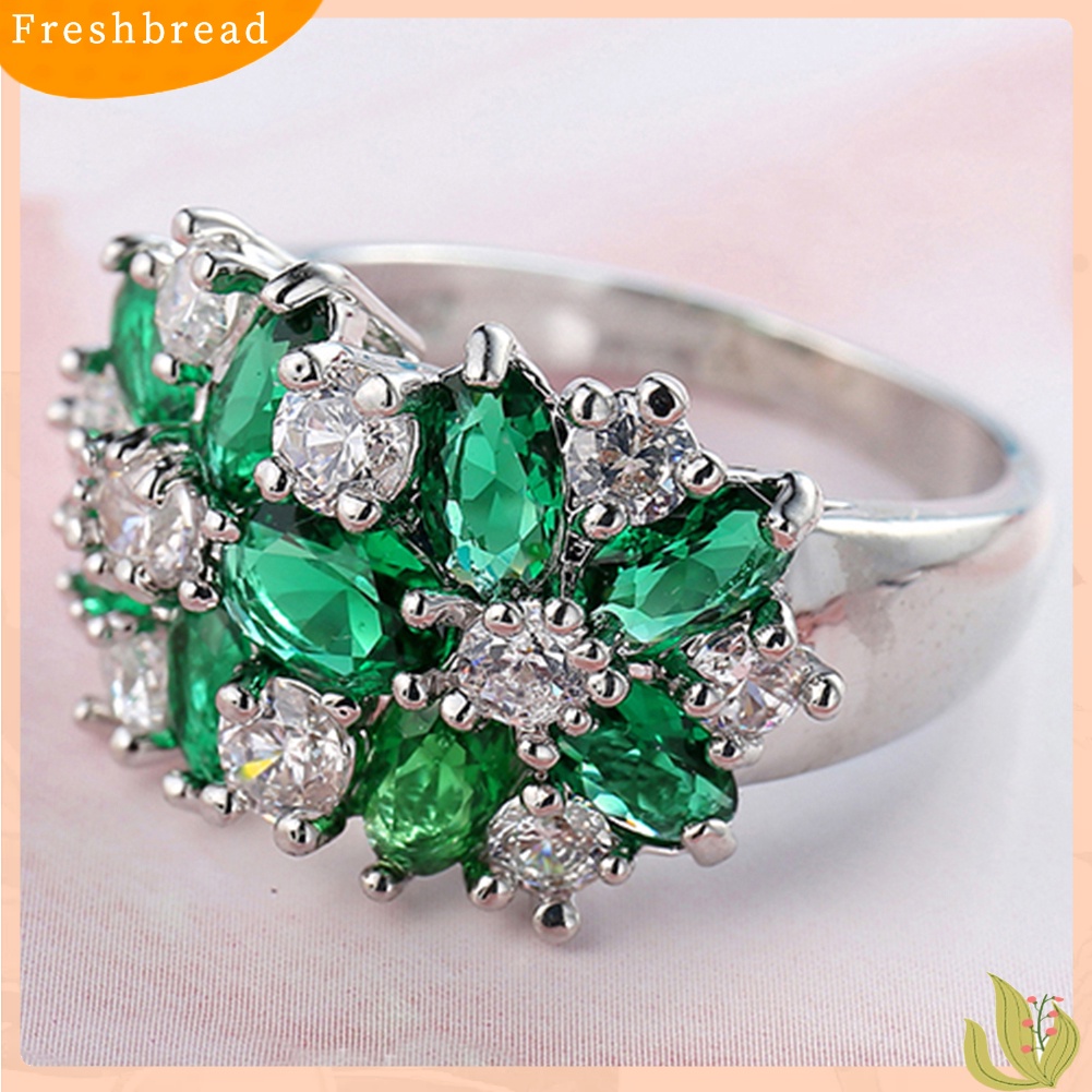 &lt; Freshbread &gt; Wanita Fashion925 Sterling Perak Berlapis Berlian Imitasi Pernikahan Knuckle Finger Ring