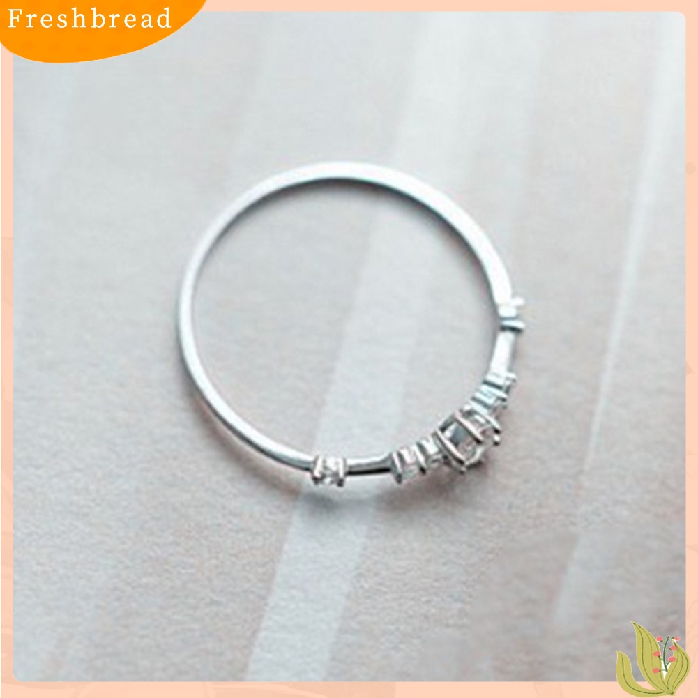 &lt; Freshbread &gt; Wanita Fashion Berlian Imitasi Bertatahkan Pernikahan Pertunangan Jari Cincin Perhiasan Hadiah