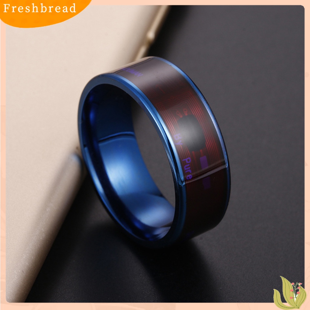 &lt; Freshbread &gt; Cincin Chip NFC Fashionable Bluetooth-Kompatibel Menebal Stainless Steel Universal Smart Ring Untuk Penggunaan Sehari-Hari