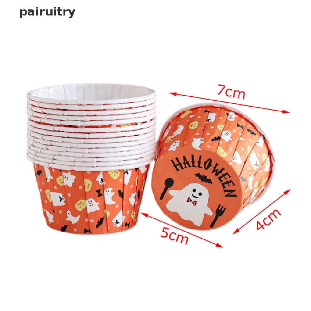 Prt 10Pcs Halloween Rolled Edge Cake Cup Muffin Cup Nampan Kertas Suhu Tinggi PRT