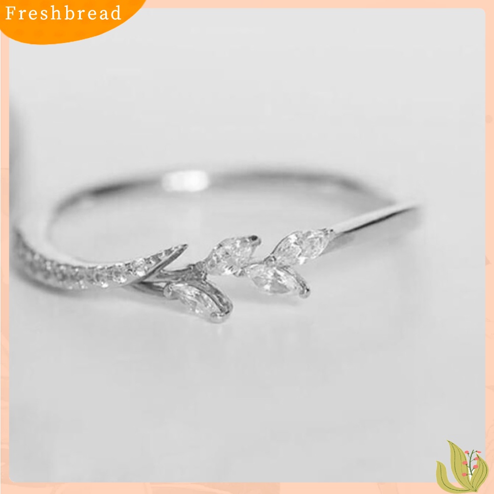 &lt; Freshbread &gt; Fashion Wanita Bunga Cubic Zirconia Jari Cincin Pengantin Pertunangan Perhiasan Hadiah