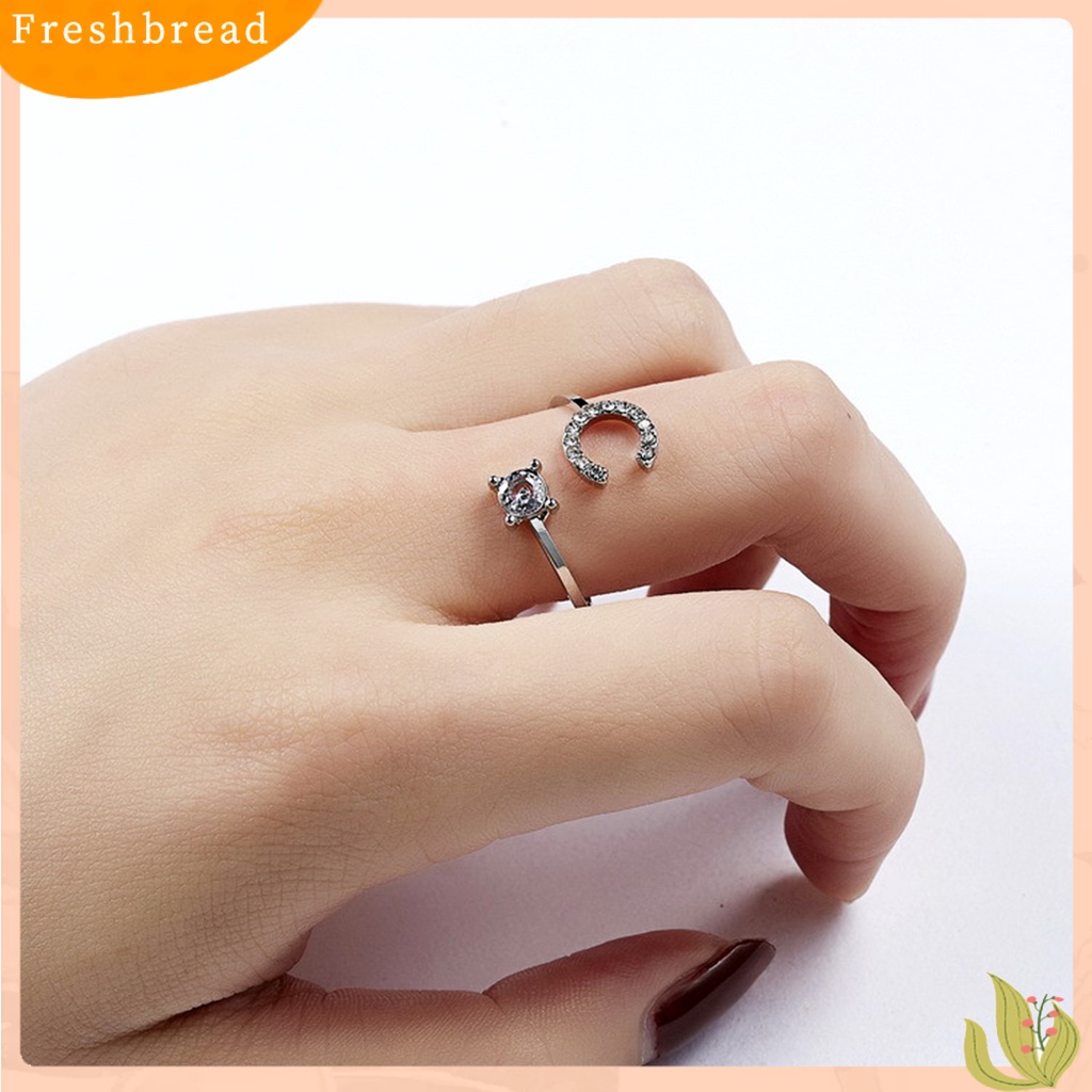 &lt; Freshbread &gt; Cincin Bukaan Huruf A-Z Golden Adjustable Finger Ring Untuk Pakaian Sehari-Hari