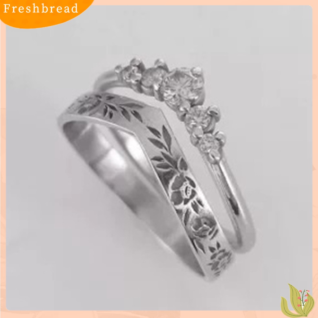 &lt; Freshbread &gt; 1pasang Finger Circlet Warna Solid Romantis V Shape Garland Shape Matching Women Circlet Set Hadiah Pernikahan