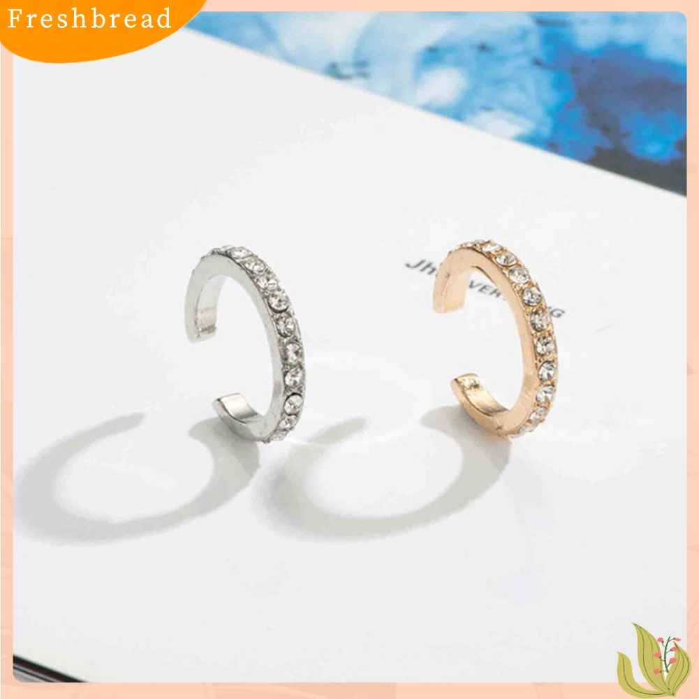 &lt; Freshbread &gt; 1Pc Wanita Berlian Imitasi Hias U Bentuk Telinga Klip Anting Non Piercing Perhiasan Hadiah