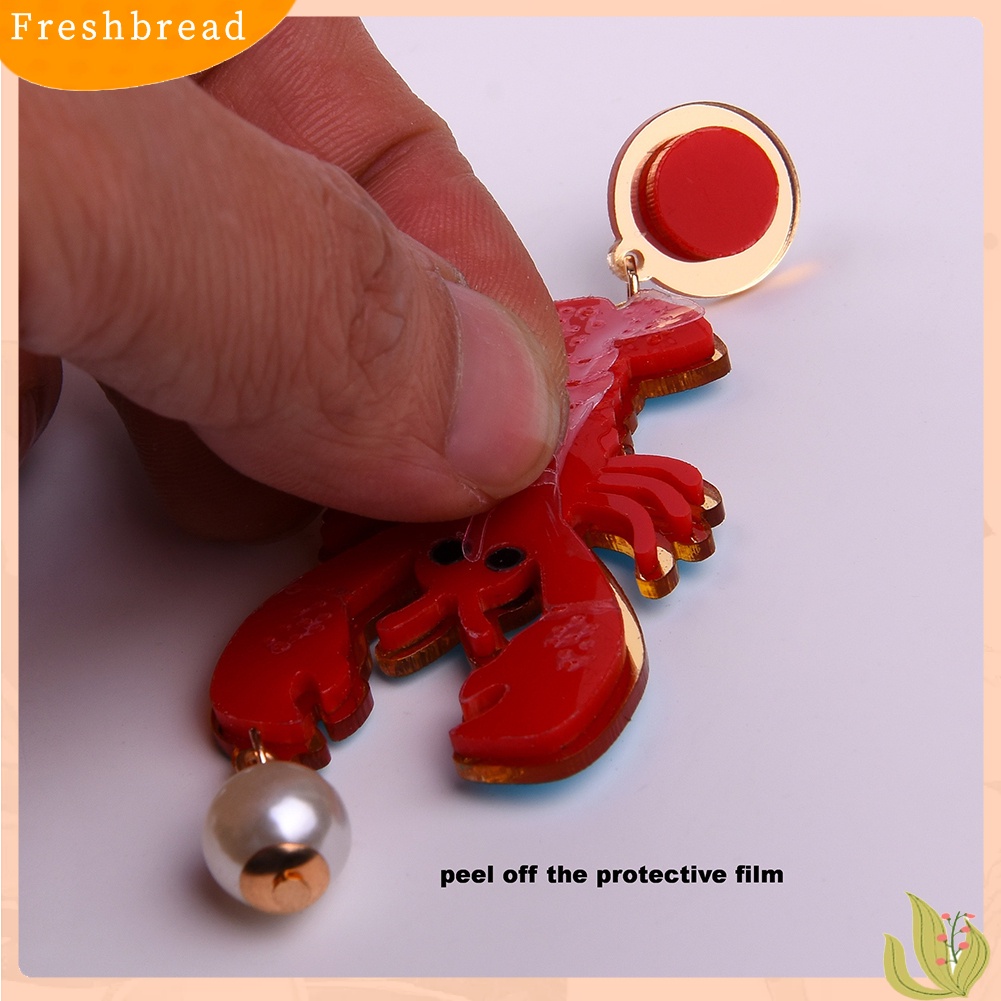 &lt; Freshbread &gt; Kreatif Lady Akrilik Lobster Gurita Mutiara Imitasi Liontin Statement Stud Earrings