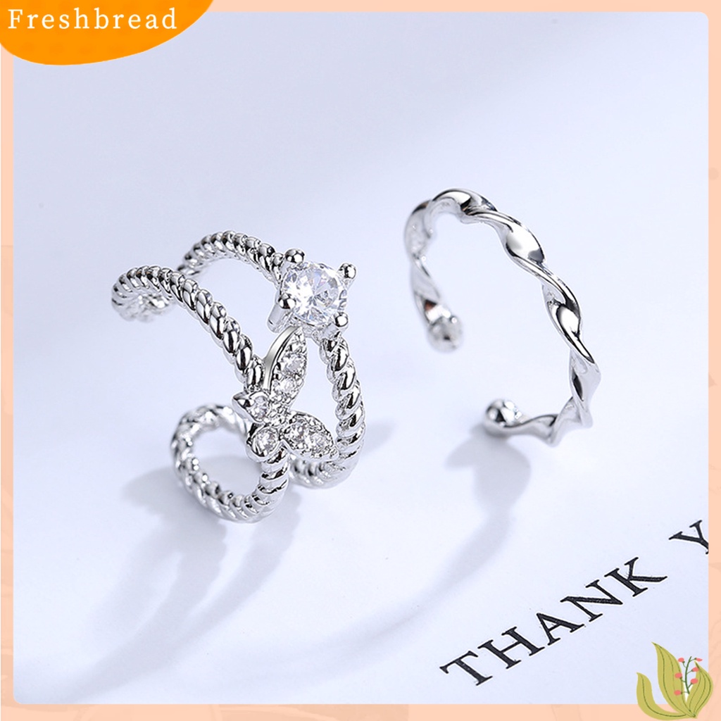 &lt; Freshbread &gt; 1Pc Klip Telinga Non-Piercing Shiny Efek Visual Semua Pertandingan Telinga Manset Wanita Kupu-Kupu Perhiasan Anting-Anting Aksesori Fashion