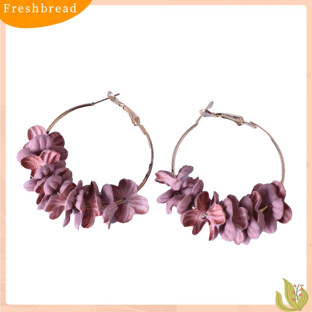 &lt; Freshbread &gt; 2Pcs Wanita Gadis Eardrop Kelopak Anting Hoop Perhiasan Fashion Sederhana Untuk Pesta