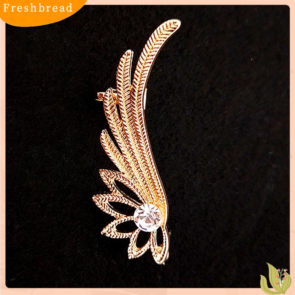 &lt; Freshbread &gt; 1Pc Anting Klip Berongga Keluar Bentuk Sayap Vintage Non Tindik Anting Manset Pendaki Untuk Pesta