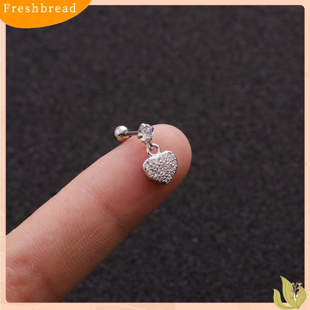 &lt; Freshbread &gt; 1Pc Wanita Berlian Imitasi Bunga Menjuntai Stud Anting Tindik Tulang Rawan Helix Perhiasan