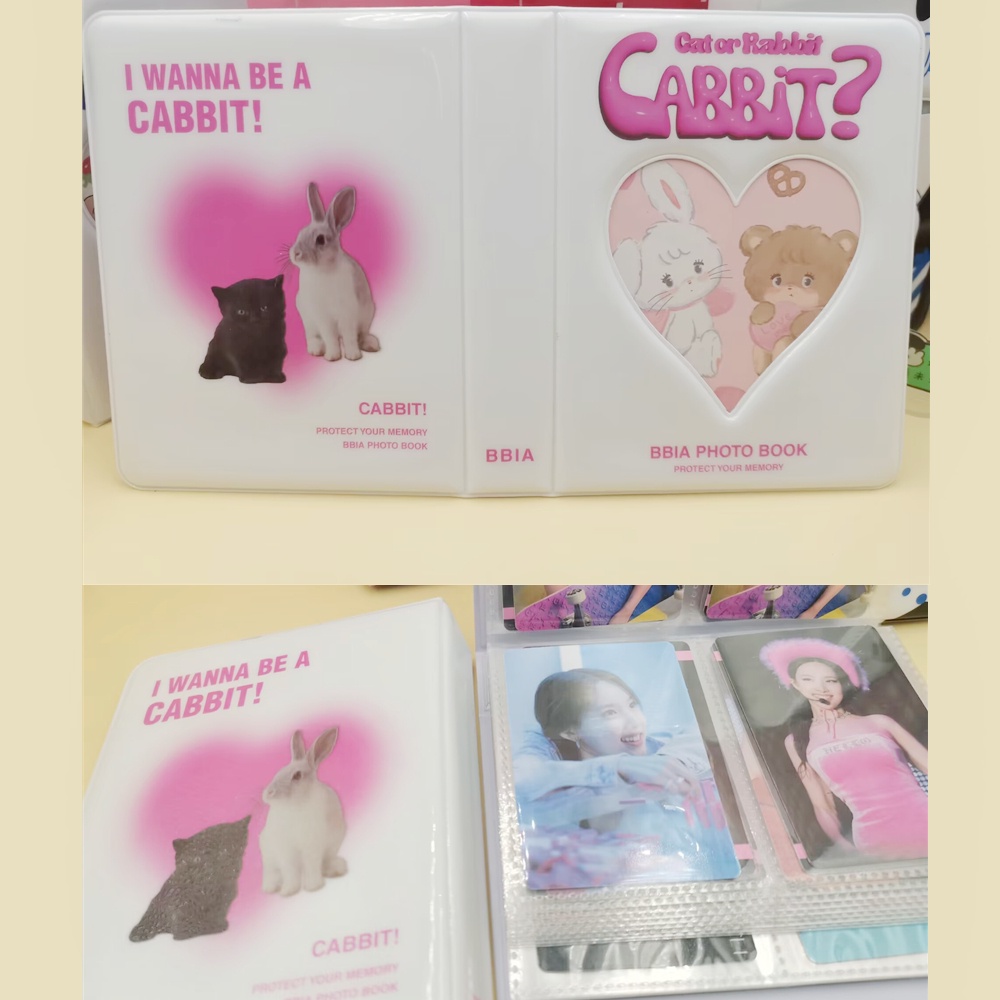 Album Foto CABBIT Lucu 3inch 64saku Bahan PP Idol Korea Photocards Storage Book Lomo Collect Book