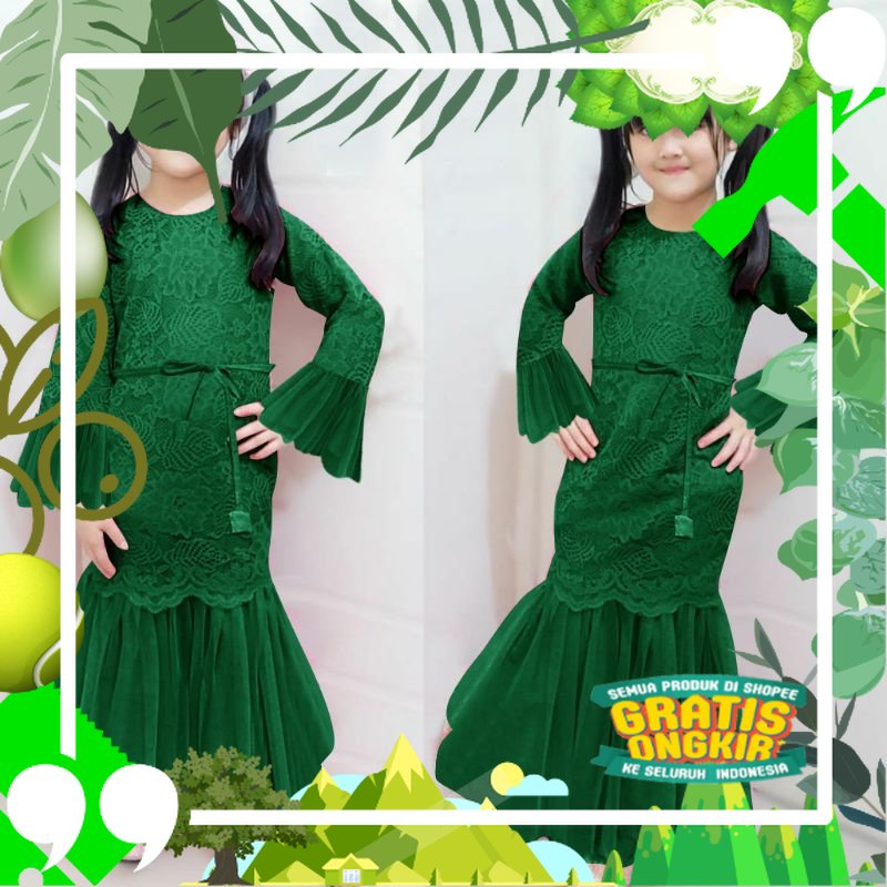 BAJU DRESS GAMIS ANAK KIDS BROKAT BRUKAT PESTA KONDANGAN UMROH RENDA MAXI MAXY IMPORT ANAK WANITA MU
