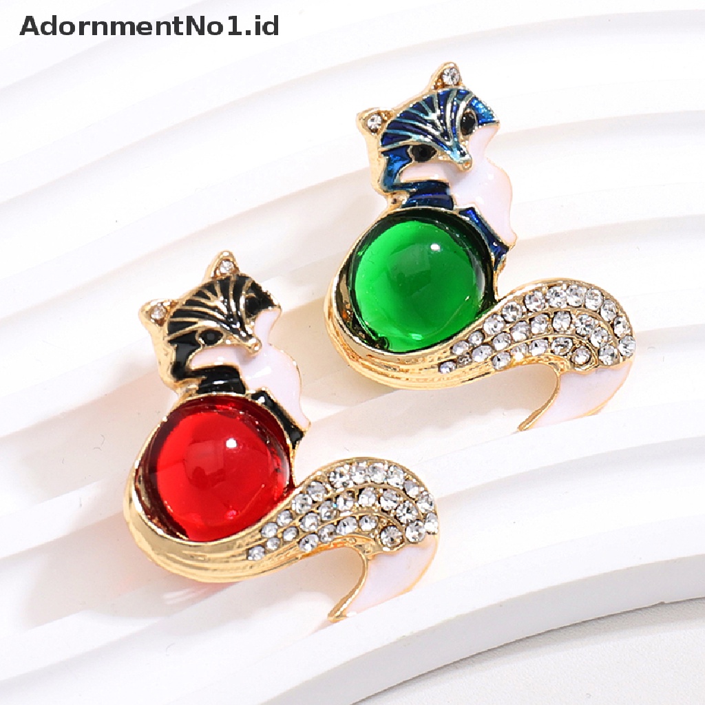 [AdornmentNo1] Fox Bros Untuk Wanita Enamel Indah Hewan Pesta Kasual Bros Pin Hadiah Pakaian Sweater Perhiasan Aksesoris Hadiah [ID]