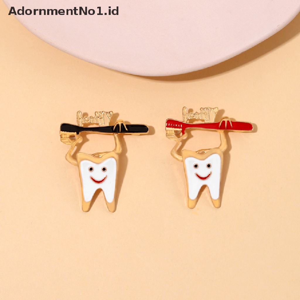 [AdornmentNo1] Kartun Menyenangkan Sikat Gigi Kreatif Melindungi Gigi Bros Indah Sikat Gigi Gigi Enamel Pin Kerah Lencana Aksesoris Dentis Dokter Perhiasan [ID]