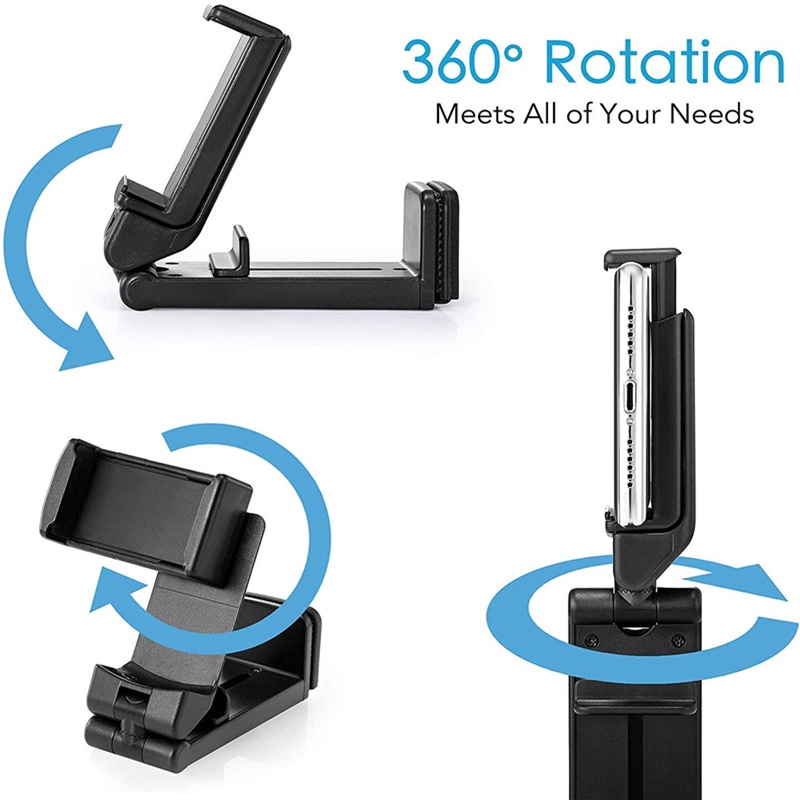 Stand Travel ABS Portabel Dapat Ditarik Lipat360 ° Holder Ponsel Desktop Kasar Dapat Diputar Dapat Disesuaikan Untuk Berbagai Handphone