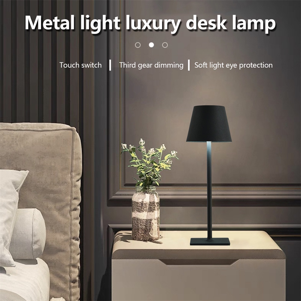 Light Lampu Meja Nirkabel Modern TYPE-C, Lampu Malam Membaca Dapat Diisi Ulang Desain Minimalis Nirkabel Bar Lampu Sentuh/Restoran/Kamar Tidur