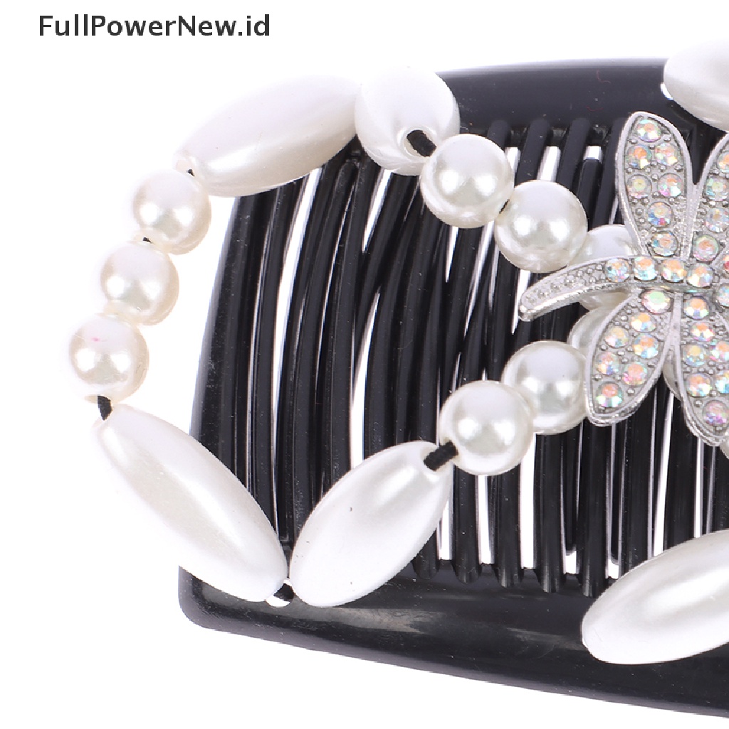 Power Wanita DIY Manik-Manik Berlian Imitasi Mengkilap Rambut Cakar Klip Hiasan Kepala Sanggul Ponytail Holder ID