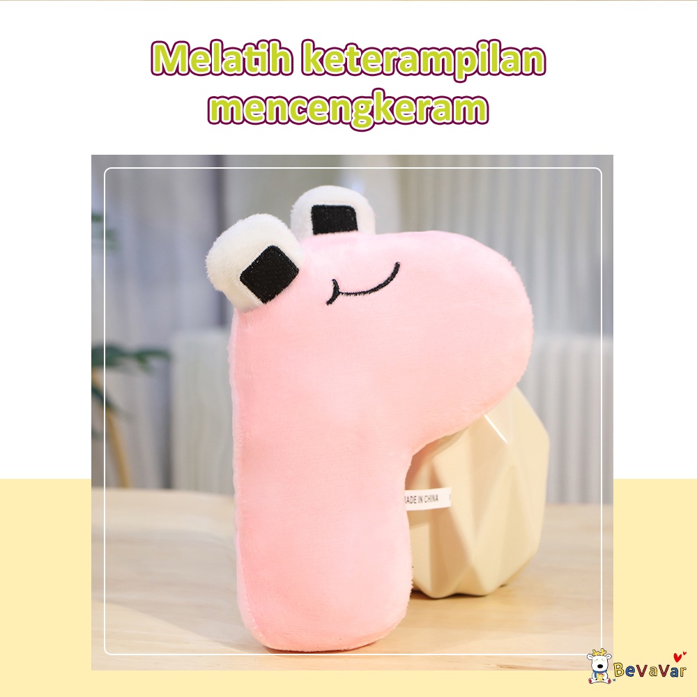 BEVAVAR Mainan Boneka Bantal Desain 26 Huruf Alfabet Lore Legendary Bahan Plush Untuk Edukasi Anak