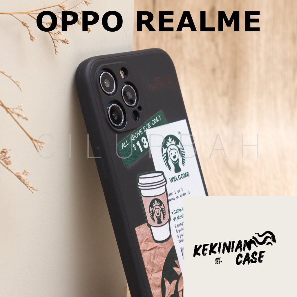 Soft Case Oppo A1K A3S A5S A15 A37 A71 A33 A5 A31 4F Casing Silicone Square Edge Starbucks Black
