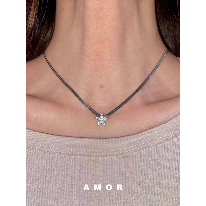 Kalung choker Bintang Anti Karat Desain Minimal Rantai Leher Niche Wanita Dan Rantai clavicular