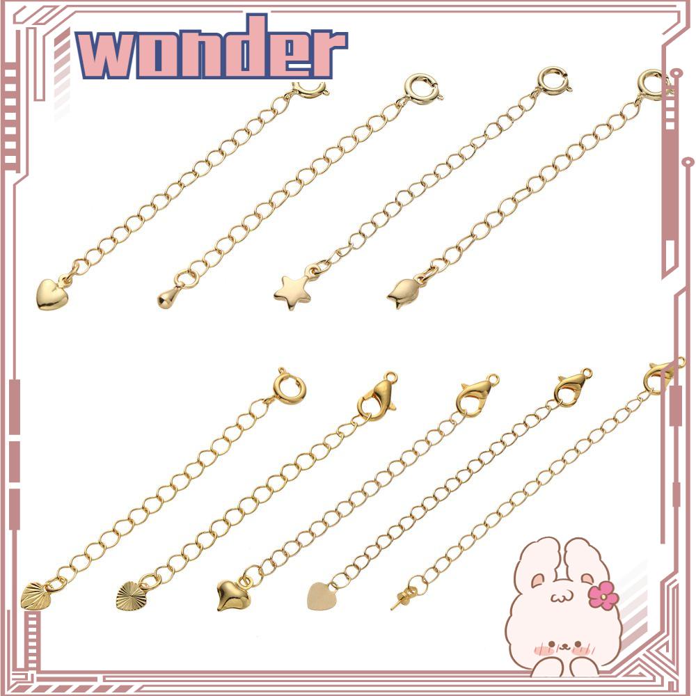 Wonder 1Pcs Ekstensi Rantai Ekor DIY Membuat Perhiasan Konektor Gelang Emas 18k