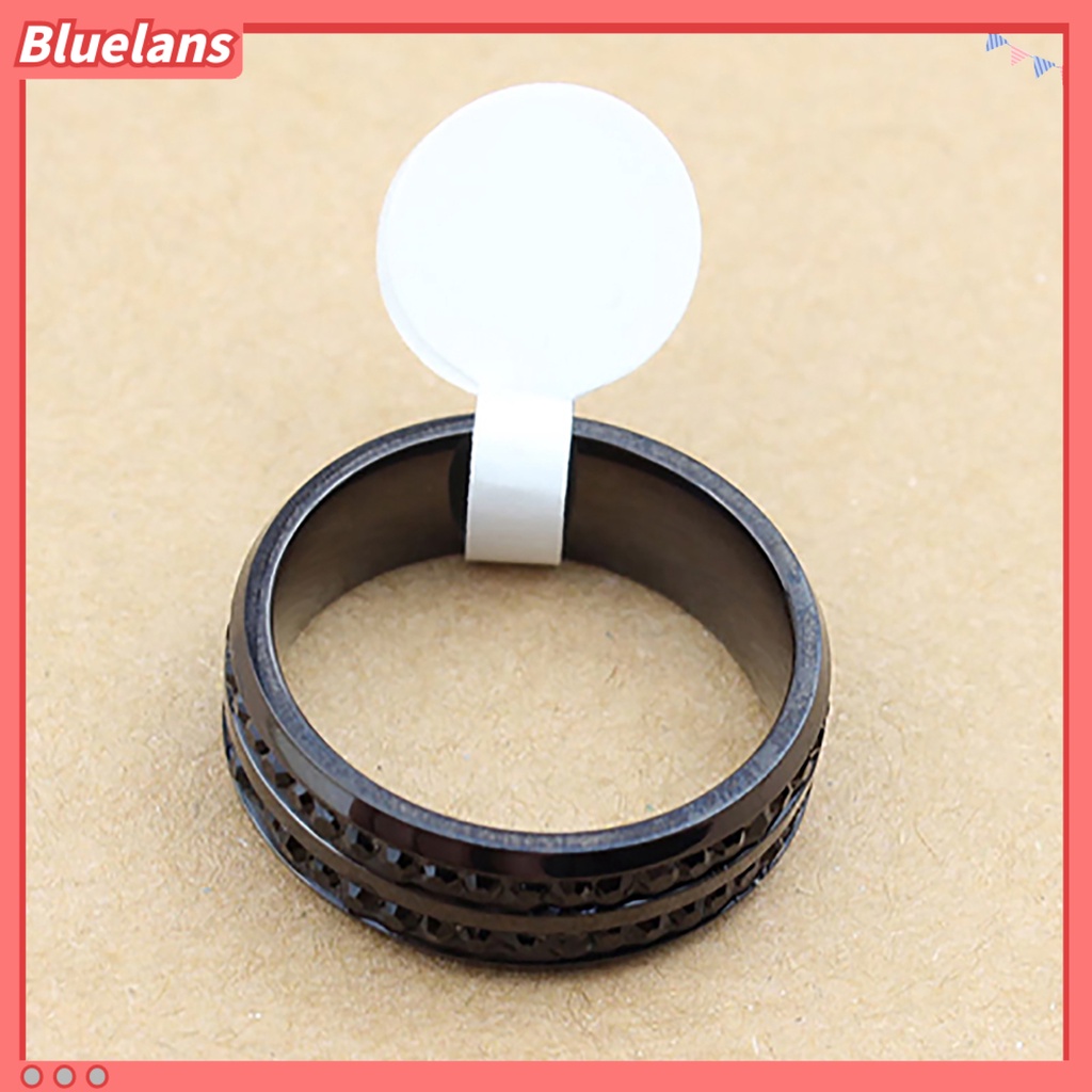 {In Stock} Band Ring Berlian Imitasi Dekorasi Perhiasan Hadiah Stainless Steel Pria Dan Wanita Band Finger Ring Untuk Pesta
