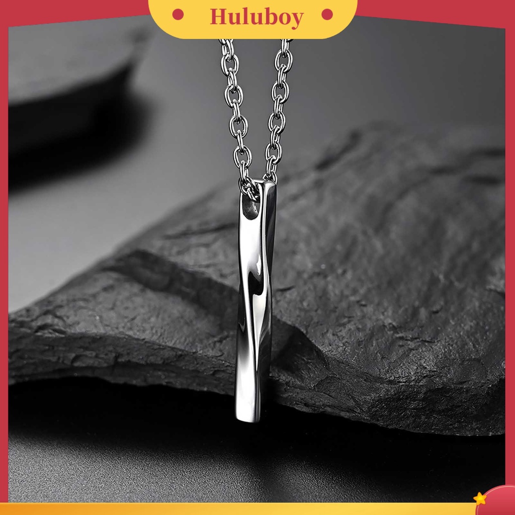 {Ready Stock} Kalung Pria Bentuk Persegi Panjang Spiral Perhiasan Liontin Pria Gaya Hip Hop Untuk Pakaian Sehari-Hari