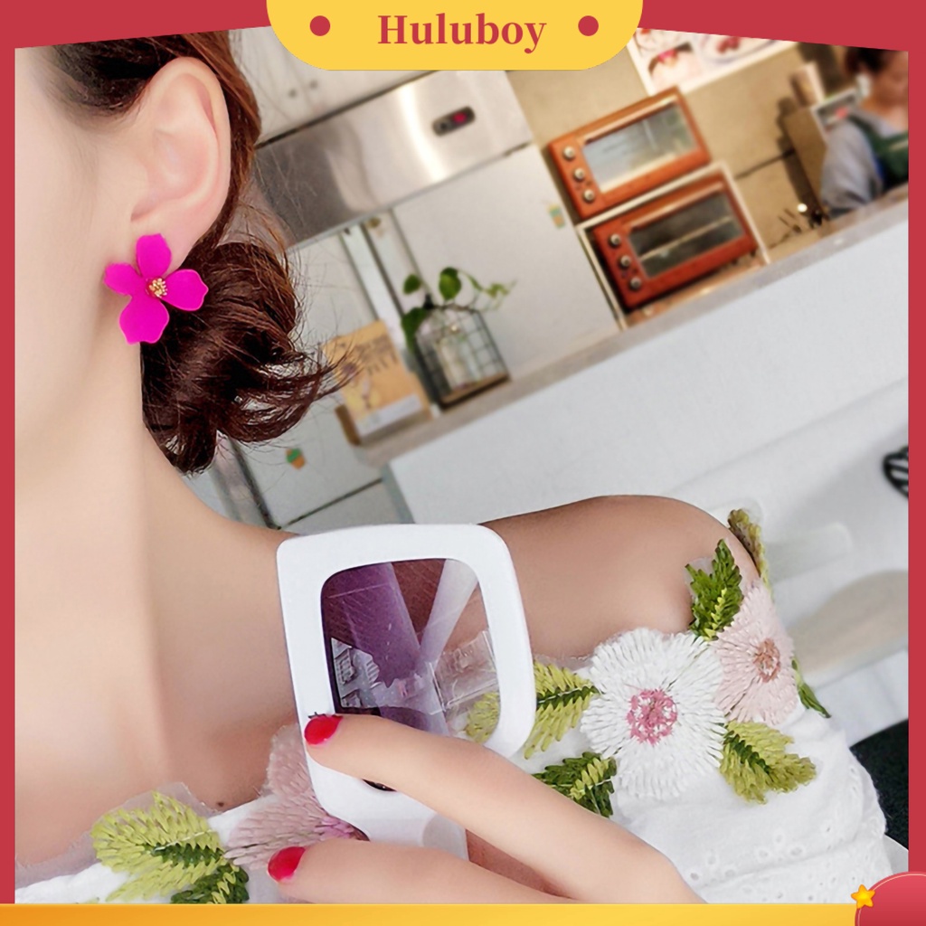 {Ready Stock} 2Pcs Anting Wanita Bentuk Bunga Bahan Alloy Anti Karat Ear Studs Earrings Jewelry Untuk Pesta