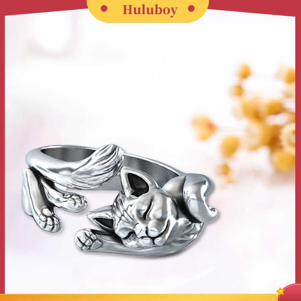 {Ready Stock} Cincin Totem Kucing Terbuka Dapat Disesuaikan Lucu Aksesori Perhiasan Pernikahan