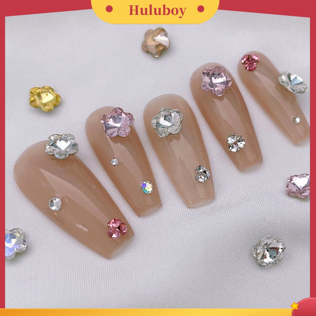 {In Stock} 10Pcs Berlian Imitasi Kuku Bersinar Tiga Dimensi Tidak Jatuh Mempesona Efek Visual DIY Mini Manicure Plum Blossom Faux Crystal Manicure Store Supply