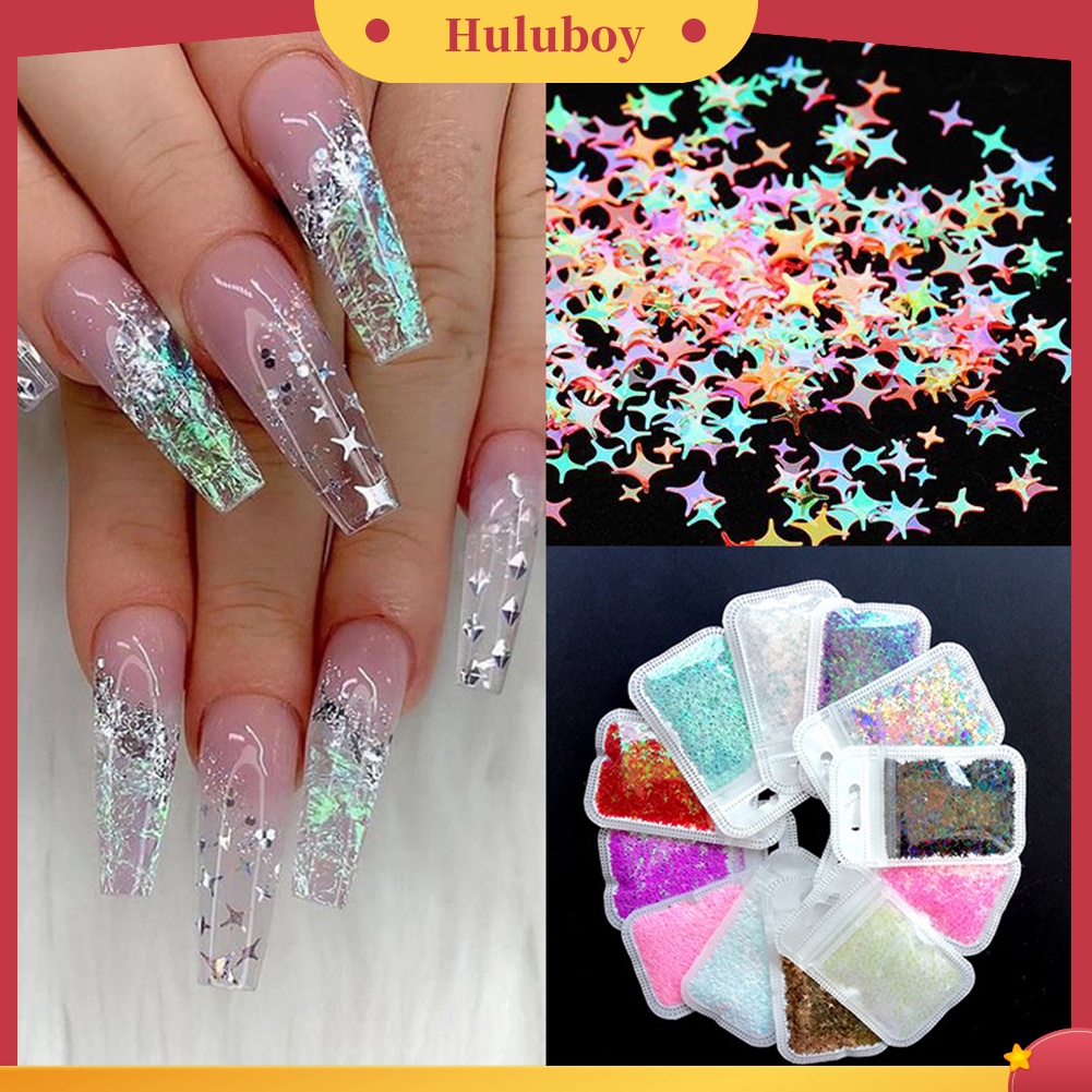 {In Stock} Cross Star Flakes Nail Glitter Sequin Paillette Manicure 3D Art Tips Slices